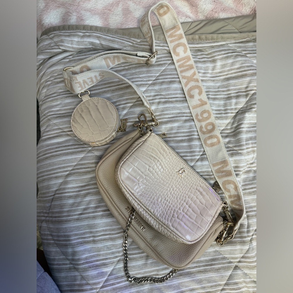 Chic Steve Madden Cream Crossbody Bag Set